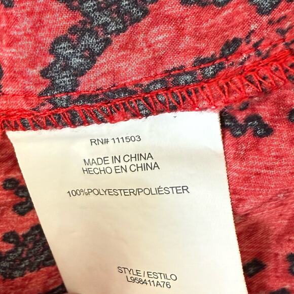 Lily Star Red Snake Print Button-Up Blouse - Size Small - Picture 4 of 4